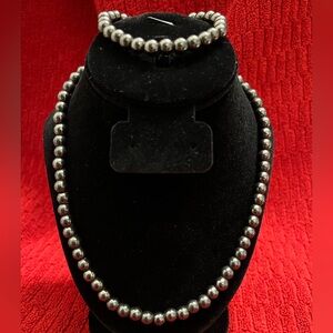 Hematite beaded necklace